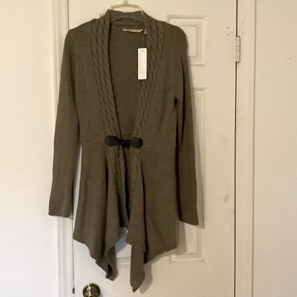 Soft Surroundings Fitted Waist Cardigan Taupe XS - Picture 1 of 7